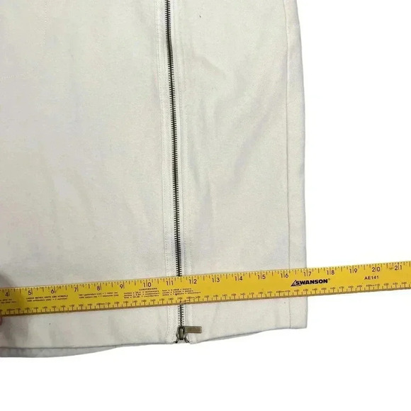 J Crew 4 Women 100% Wool Neutral Pencil Skirt Asymmetrical Zipper Pocket Career - Picture 11 of 15